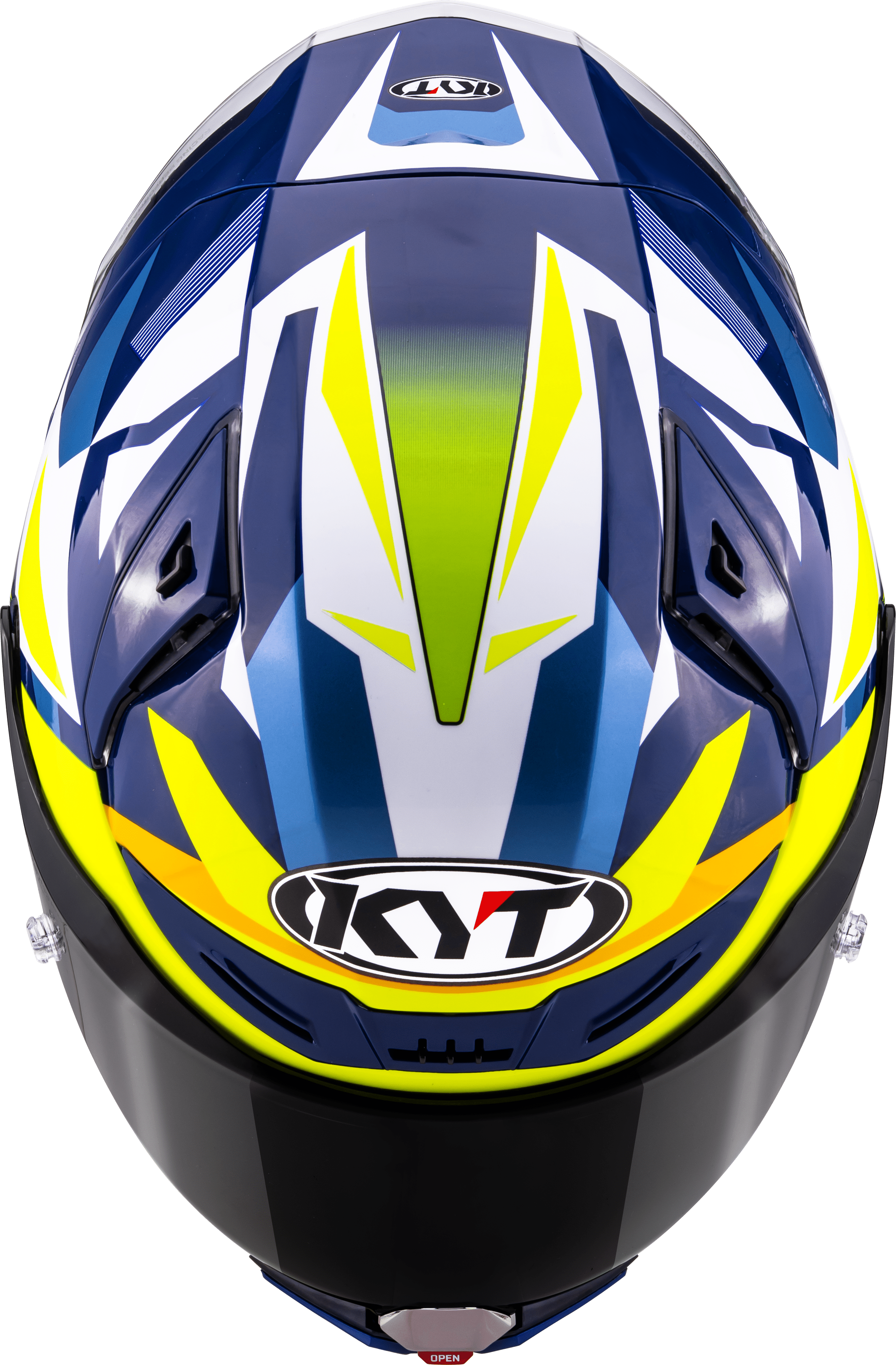 Casque de course KYT R1R en carbone Diamond Bleu / Jaune Y6R10005 