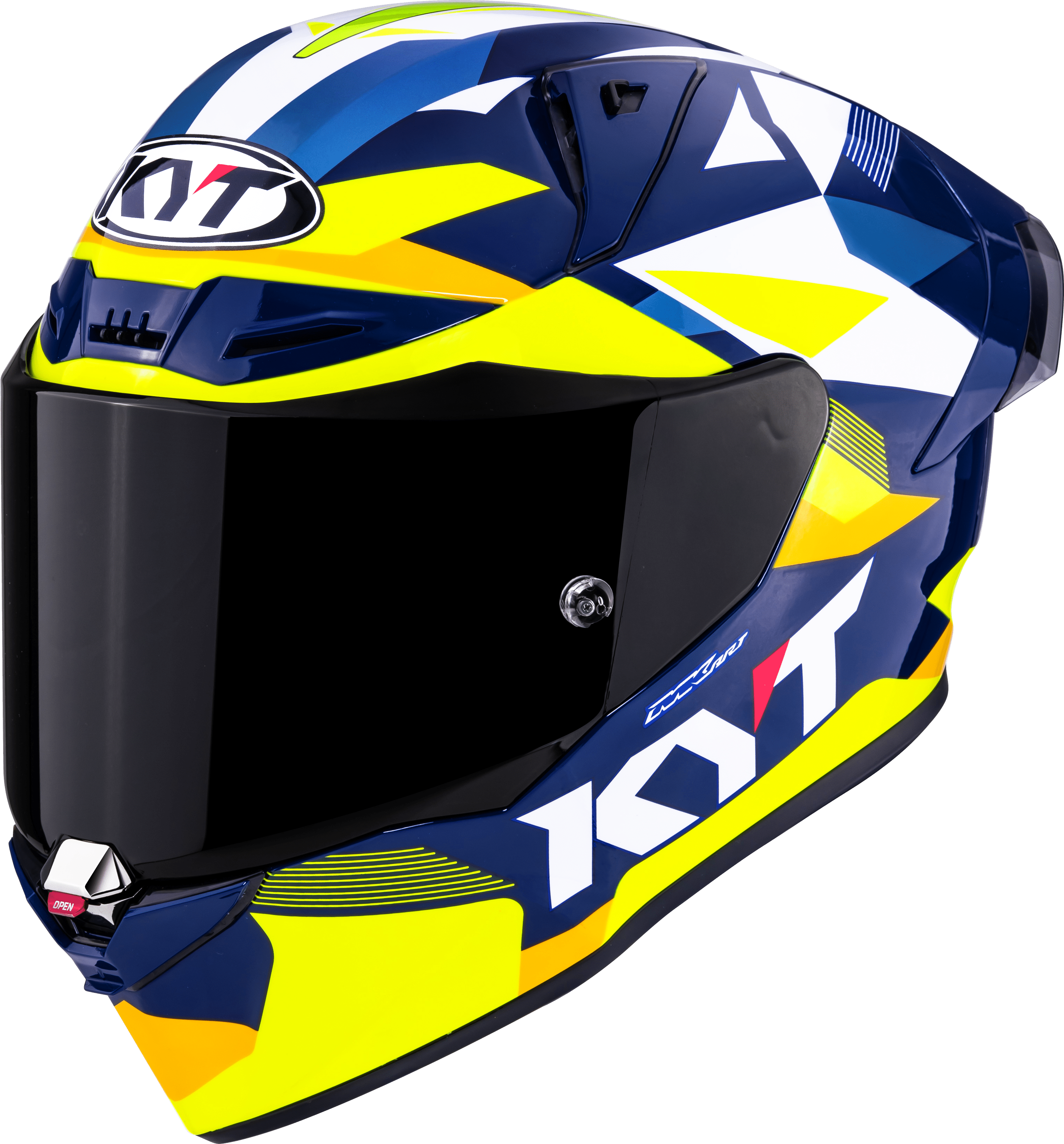 Casque de course KYT R1R en carbone Diamond Bleu / Jaune Y6R10005 