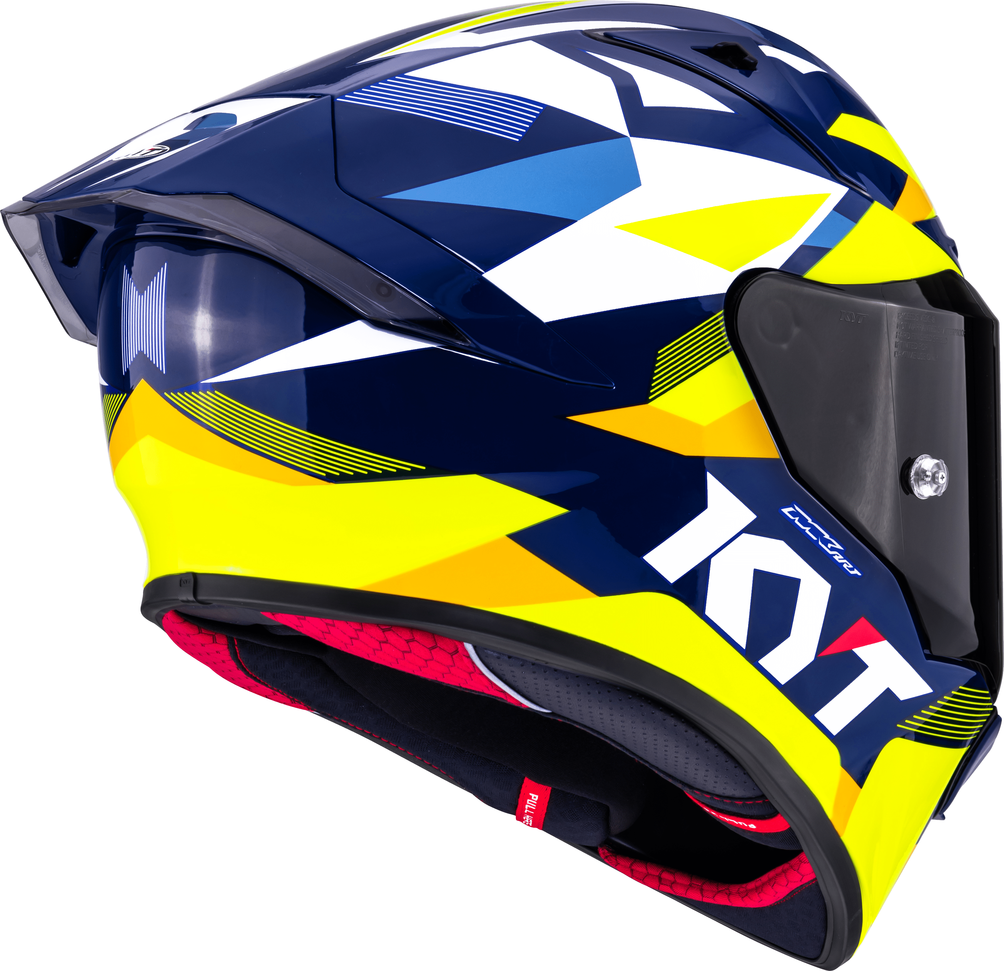 Casque de course KYT R1R en carbone Diamond Bleu / Jaune Y6R10005 