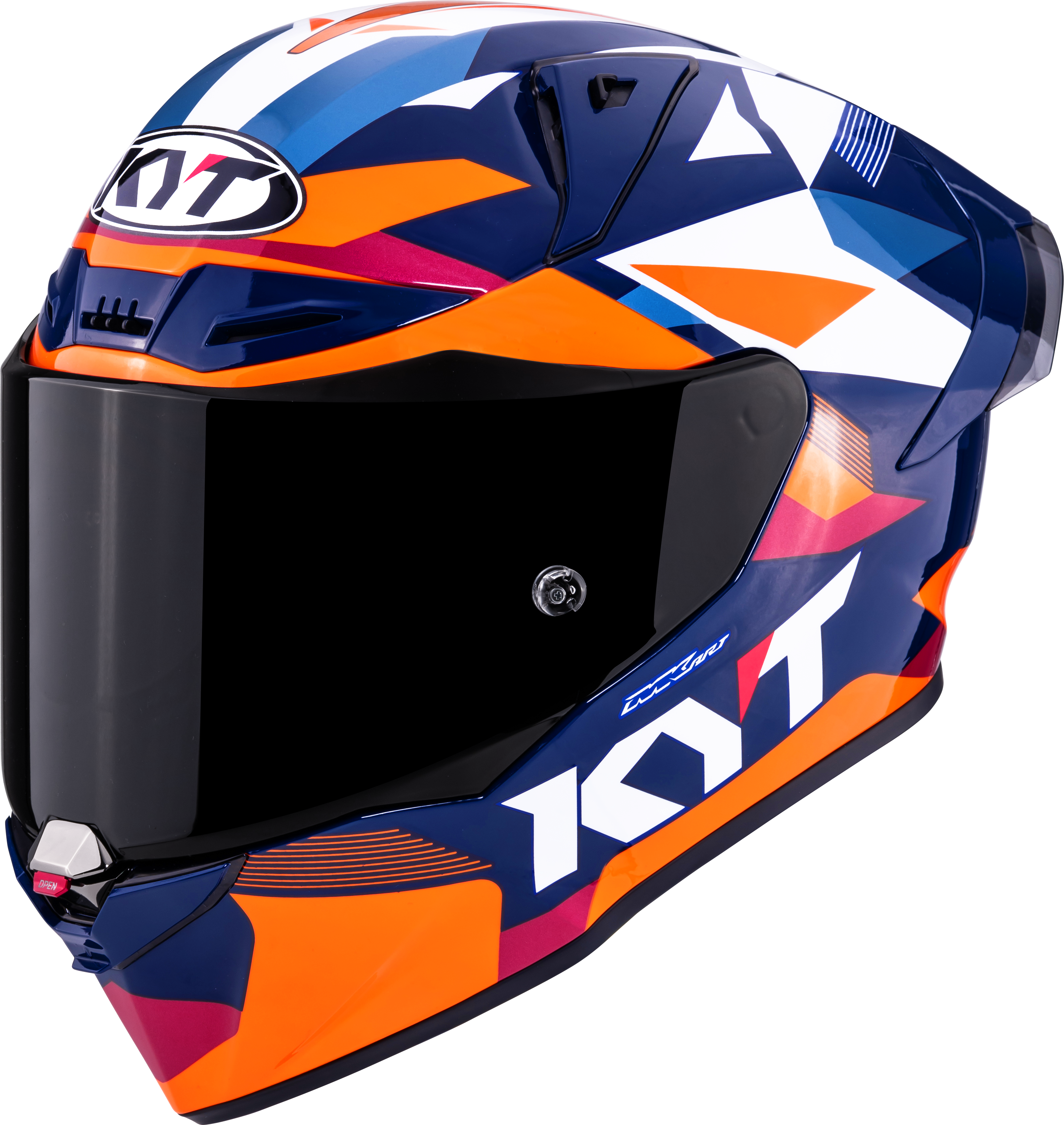 Casque de course KYT R1R Carbon Diamond Bleu / Orange Y6R10006 