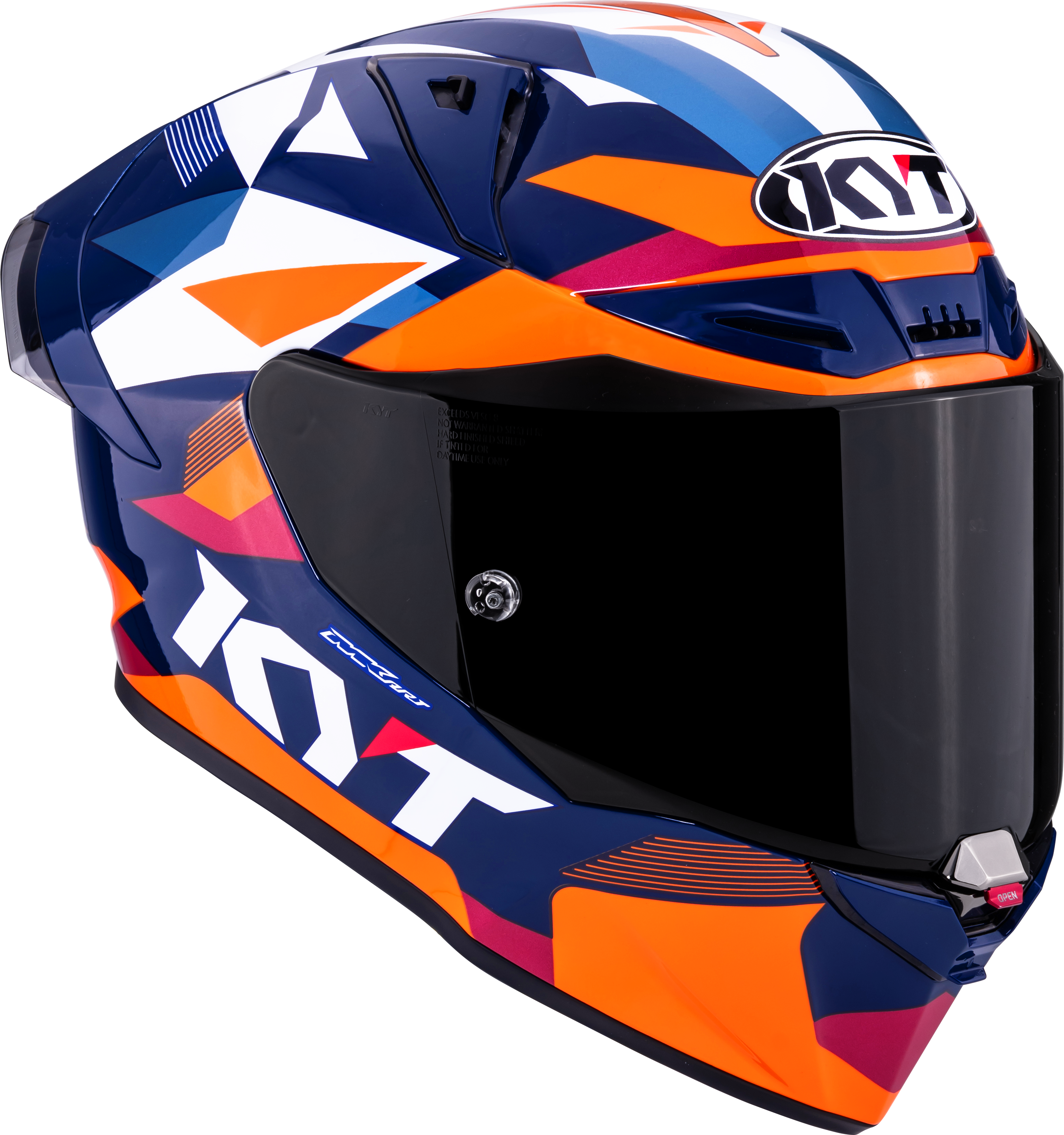 Casque de course KYT R1R Carbon Diamond Bleu / Orange Y6R10006 
