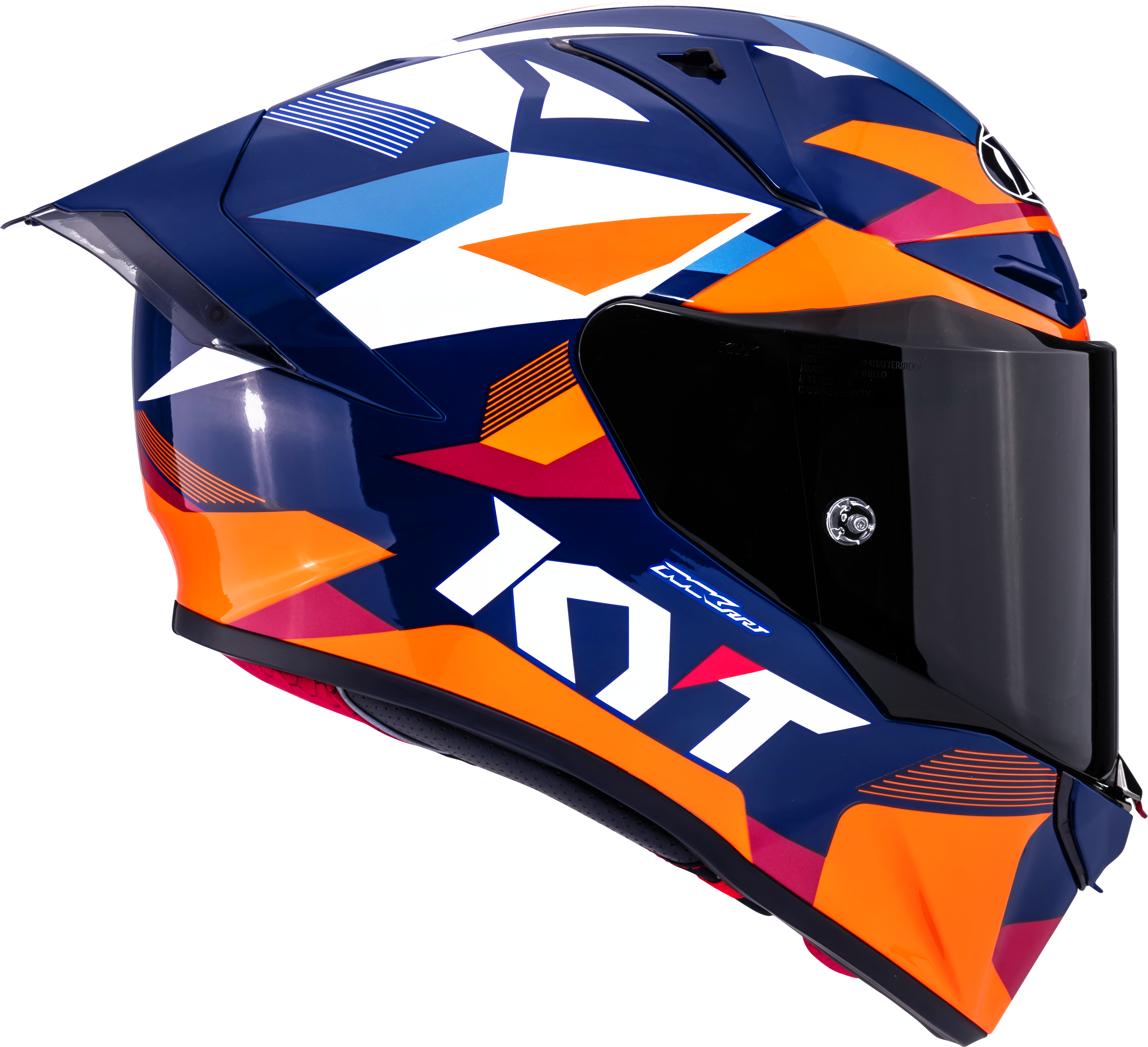 Casque de course KYT R1R Carbon Diamond Bleu / Orange Y6R10006 