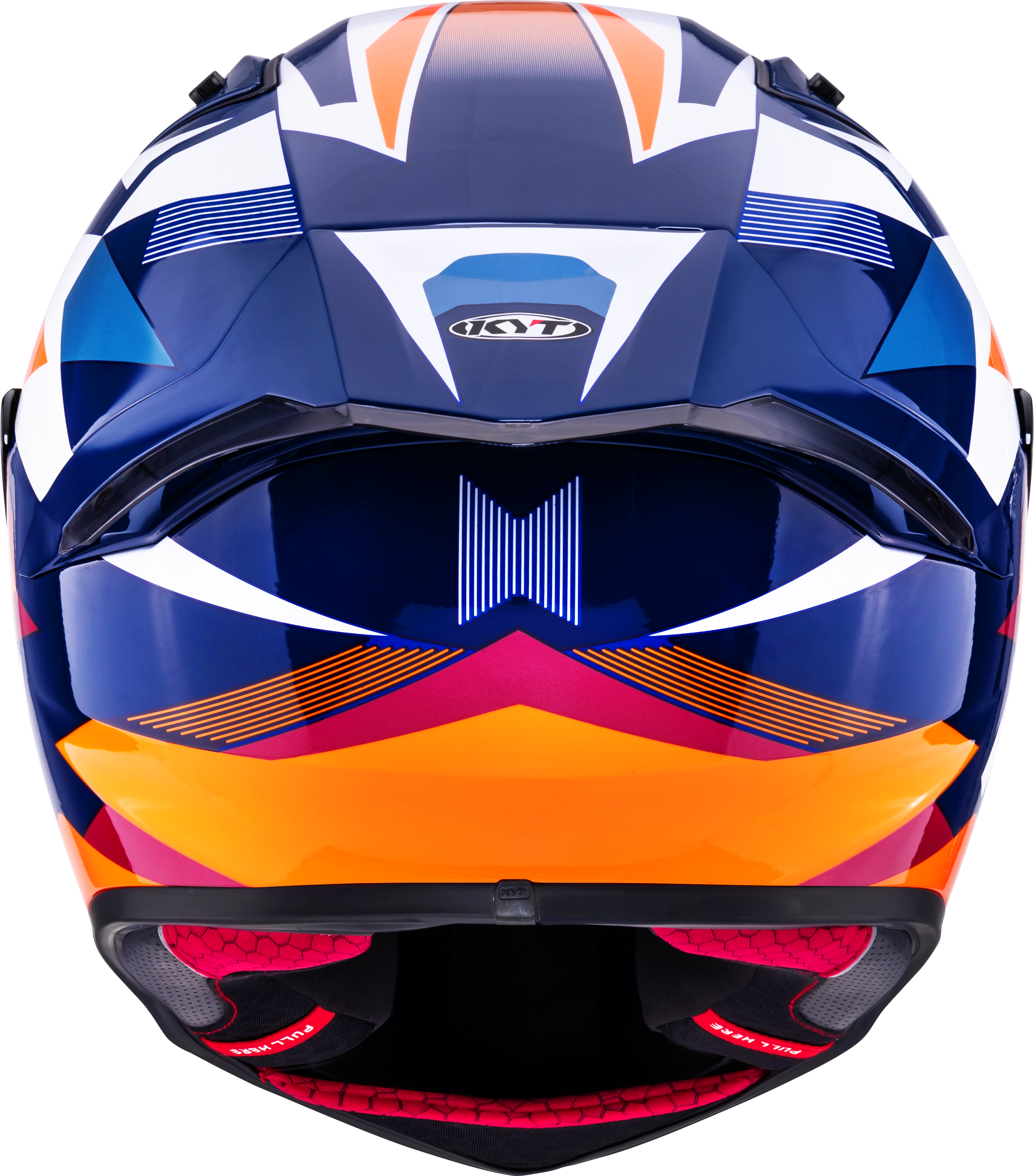 Casque de course KYT R1R Carbon Diamond Bleu / Orange Y6R10006 
