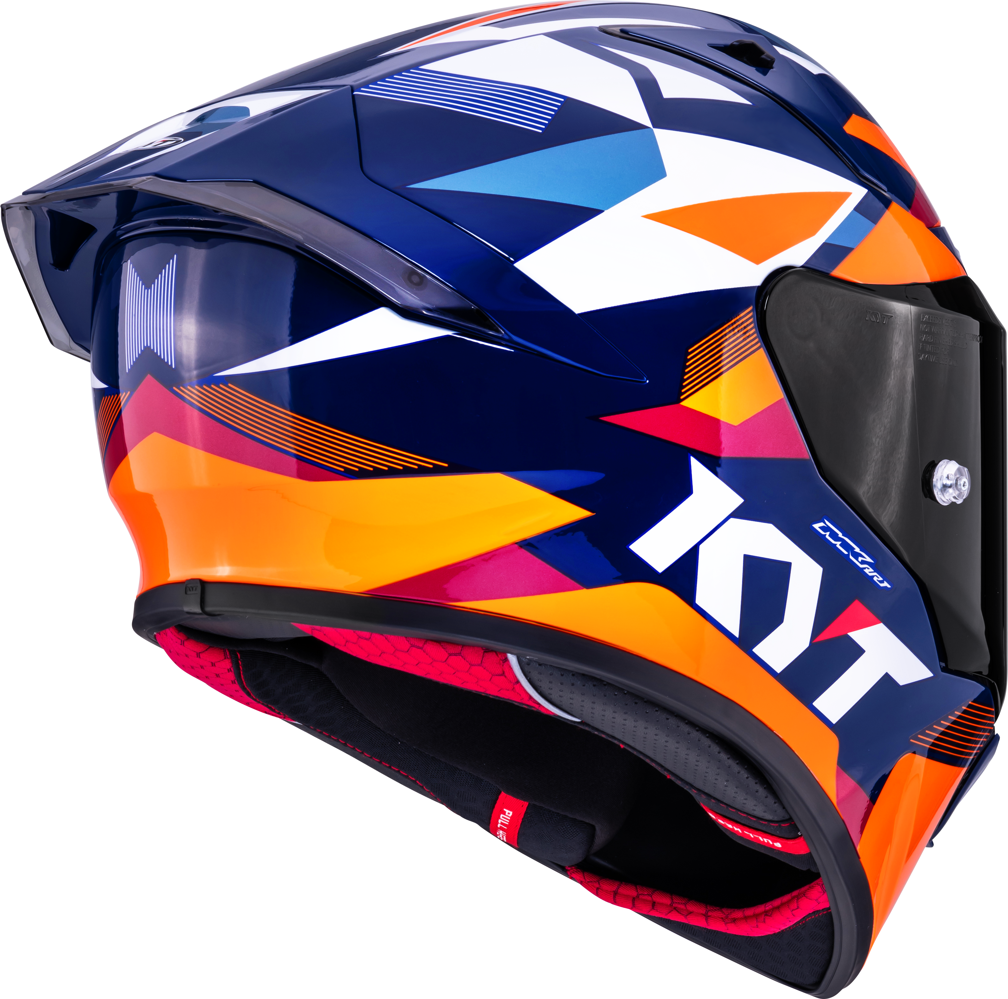 Casque de course KYT R1R Carbon Diamond Bleu / Orange Y6R10006 