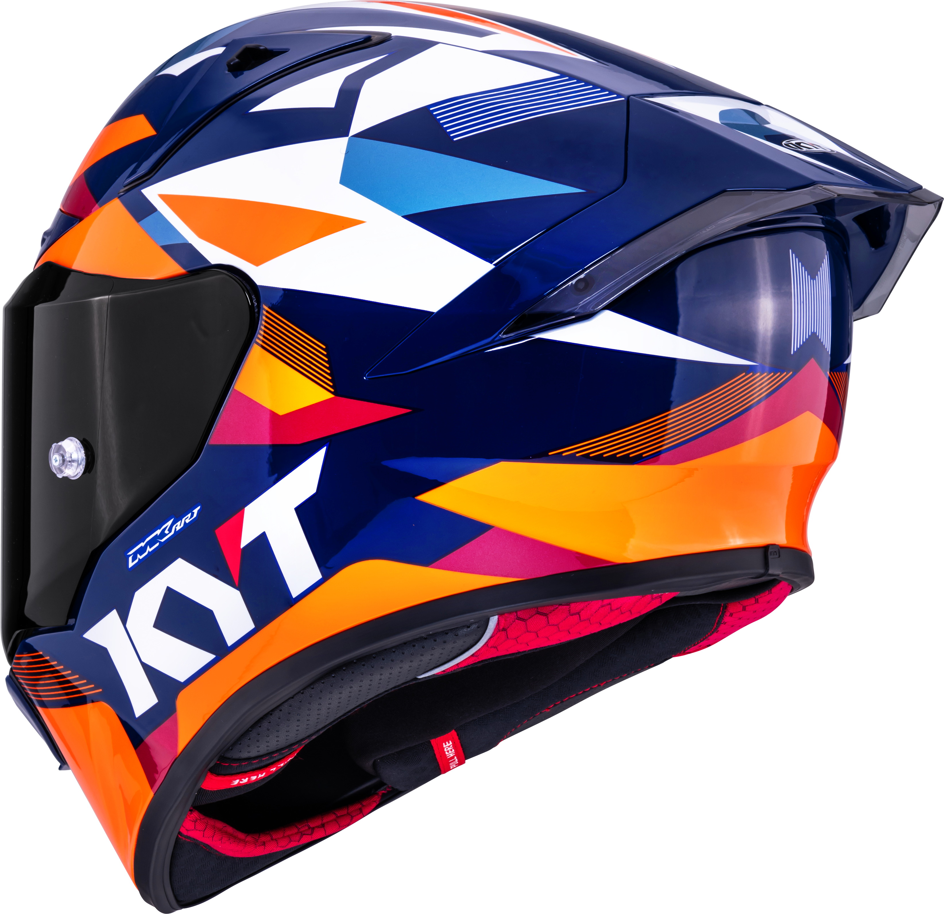Casque de course KYT R1R Carbon Diamond Bleu / Orange Y6R10006 