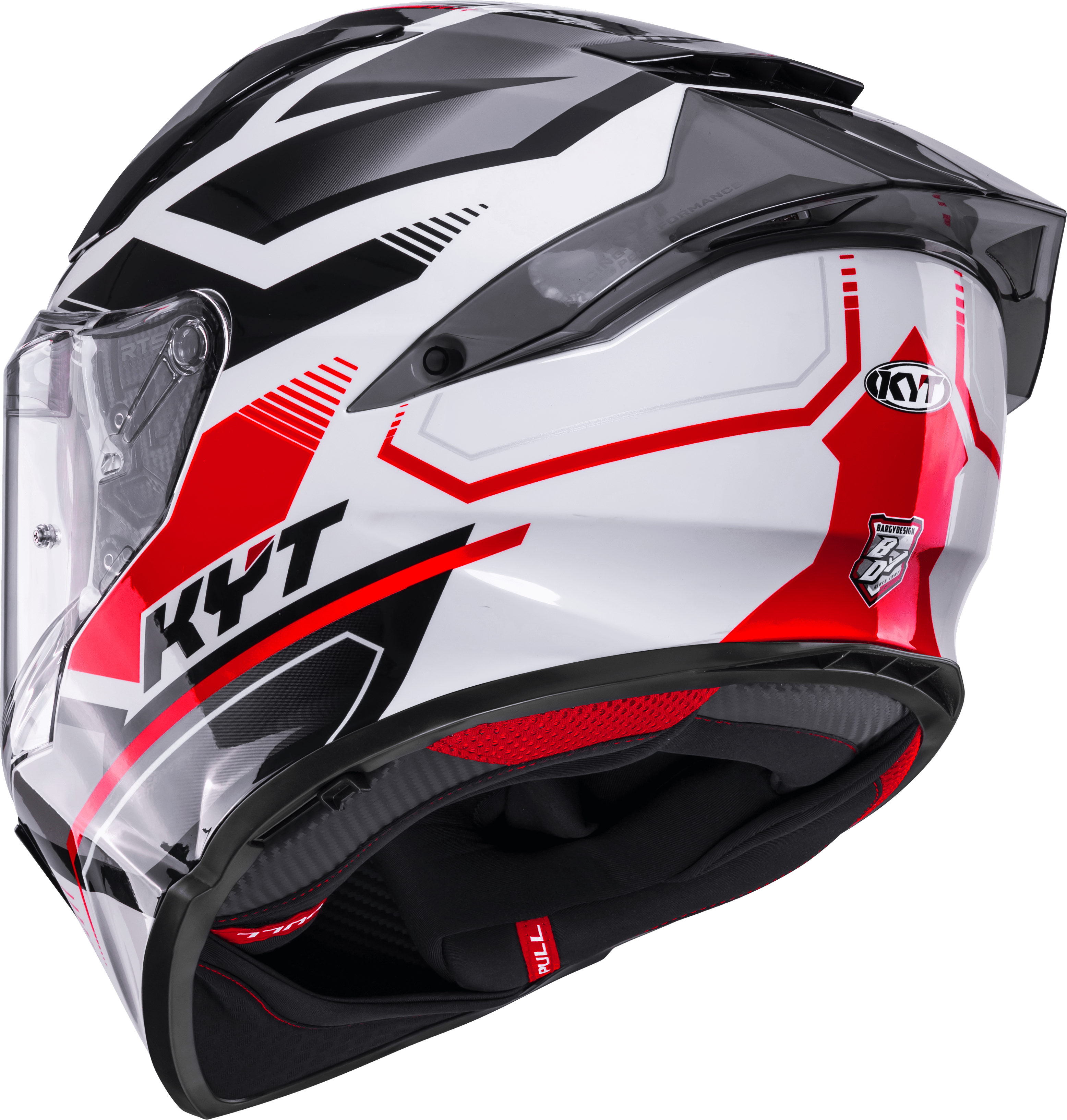 Casque KYT R2R Parsec Blanc/Rouge Y6R20022 