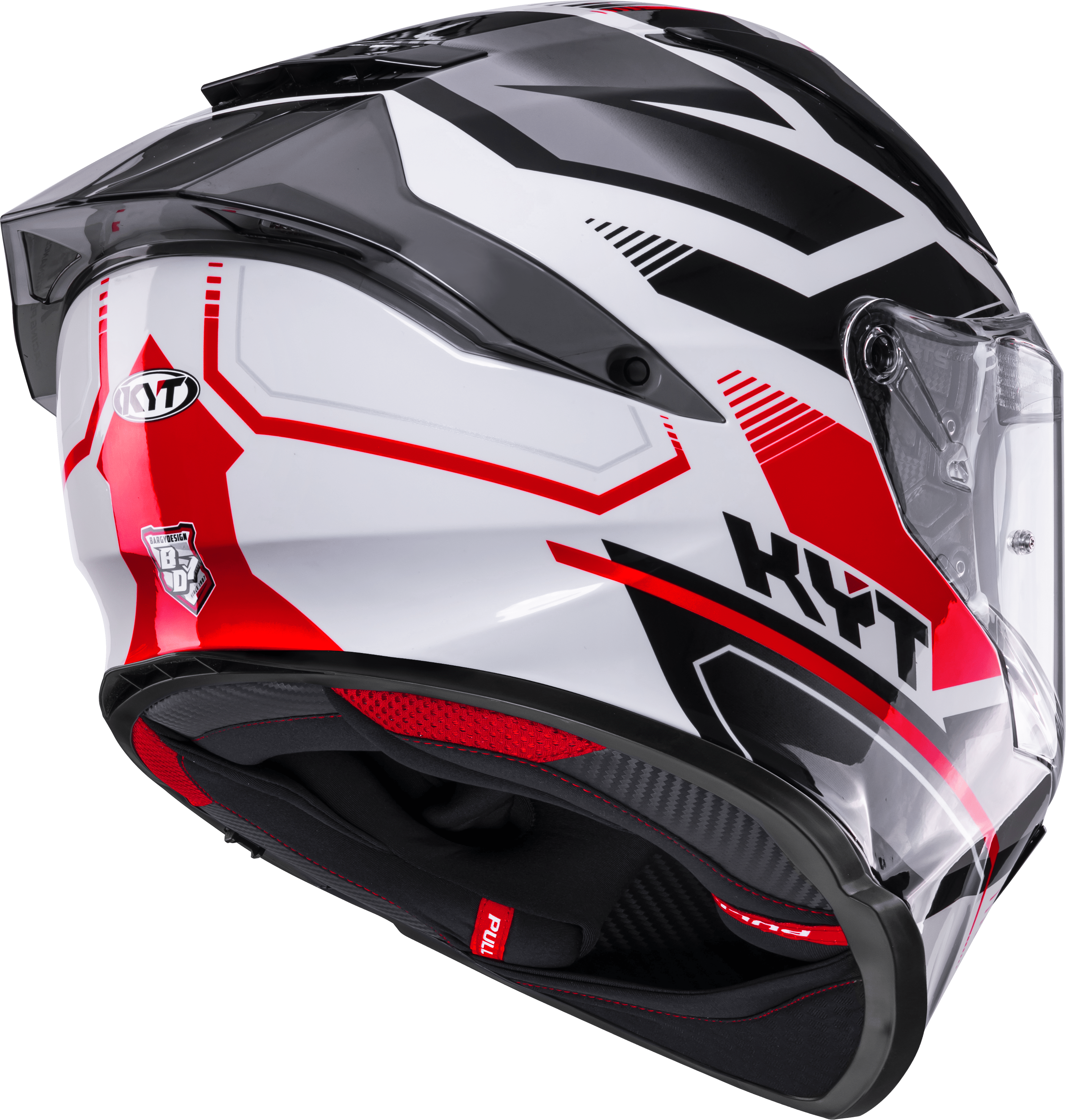 Casque KYT R2R Parsec Blanc/Rouge Y6R20022 