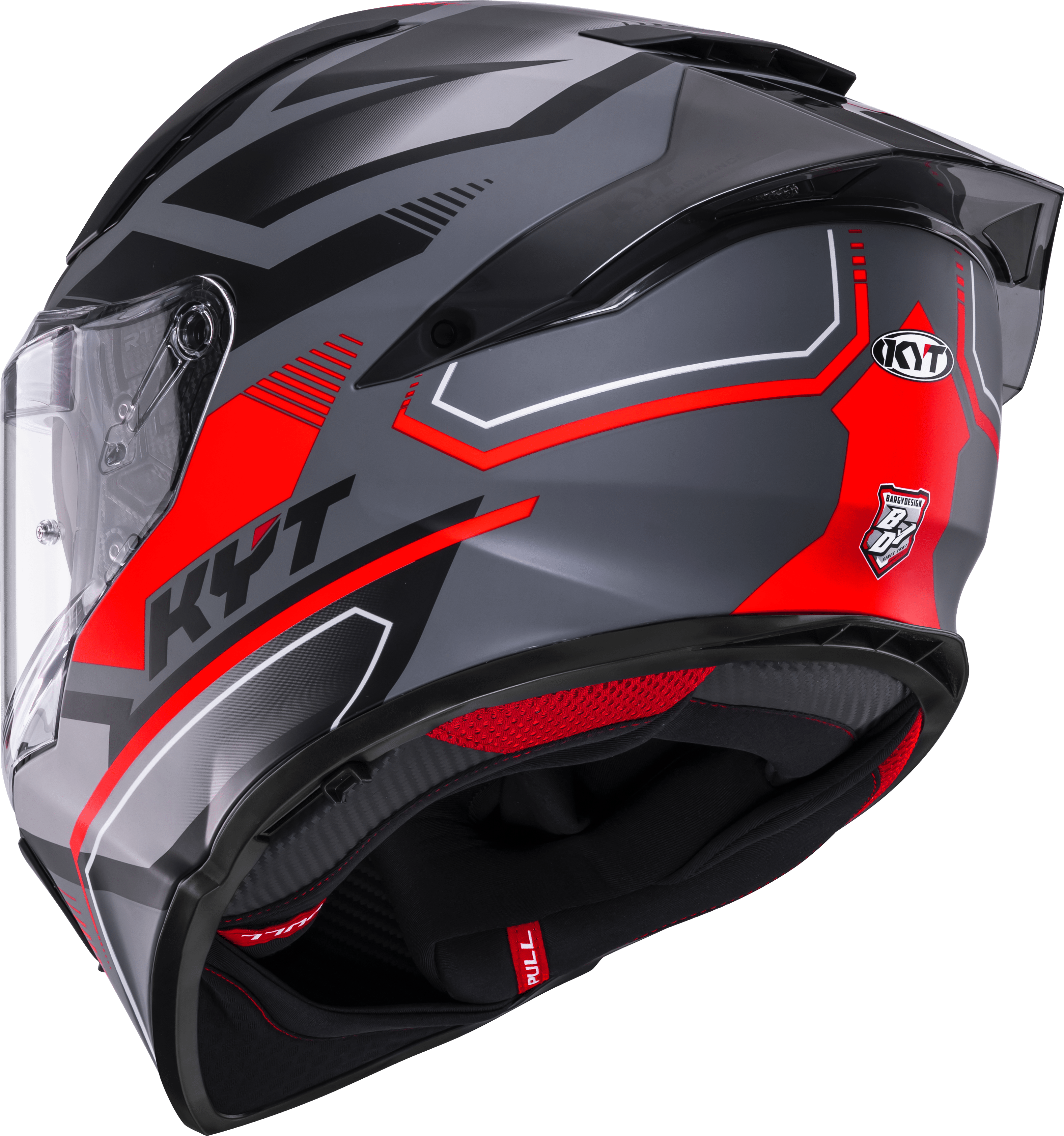 Casque KYT R2R Parsec Mat Gris / Rouge Y6R20023 