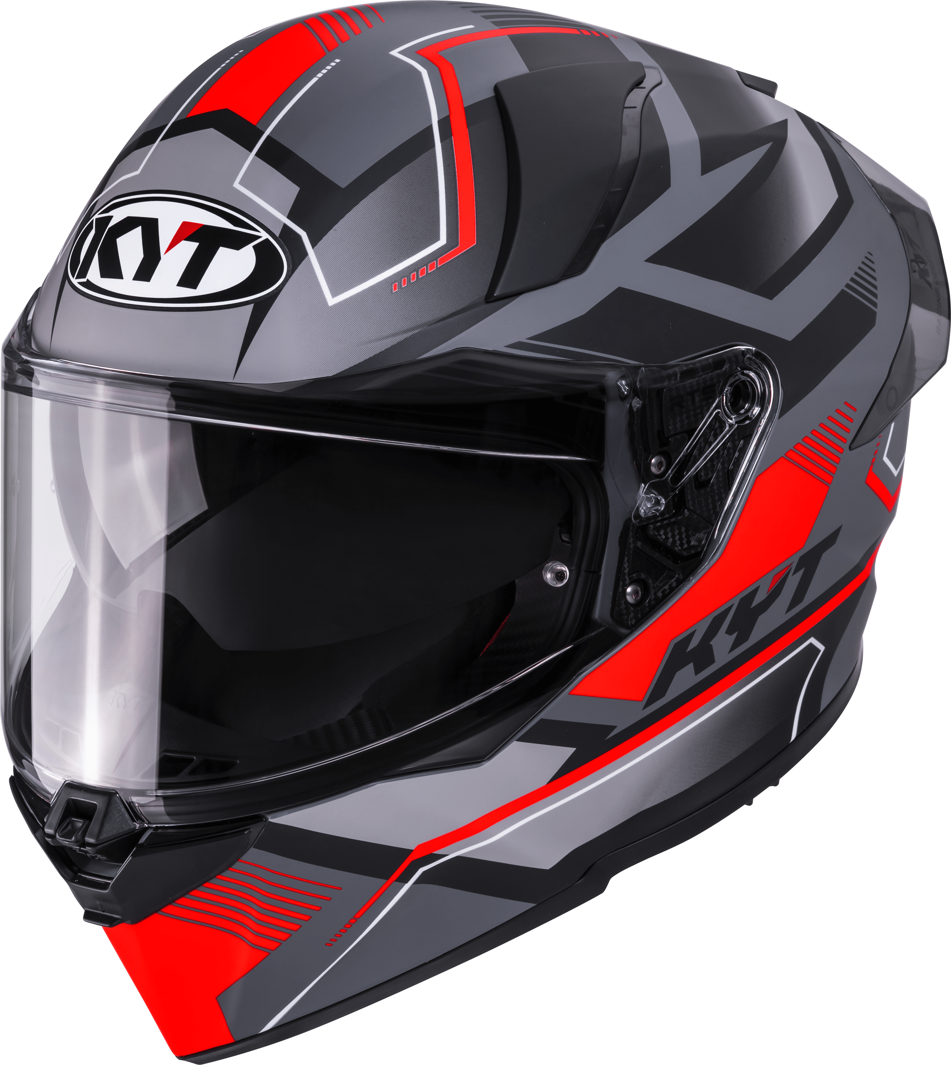 Casque KYT R2R Parsec Mat Gris / Rouge Y6R20023 