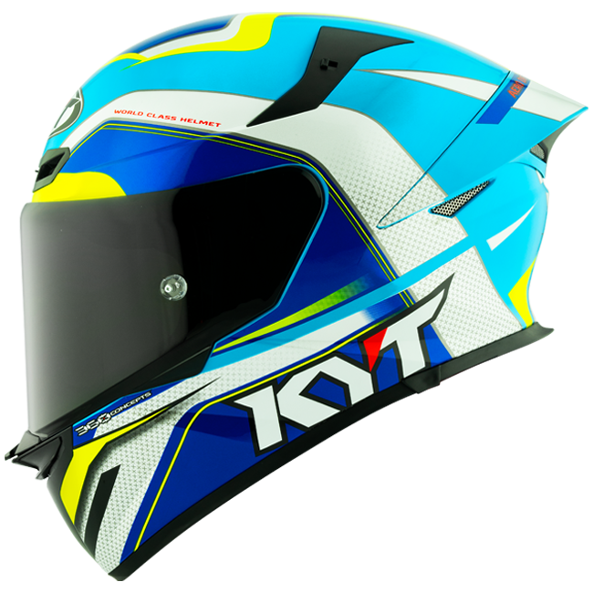 KYT TT-Revo Casque Grand Prix Blanc Bleu Clair Y6TR0004 