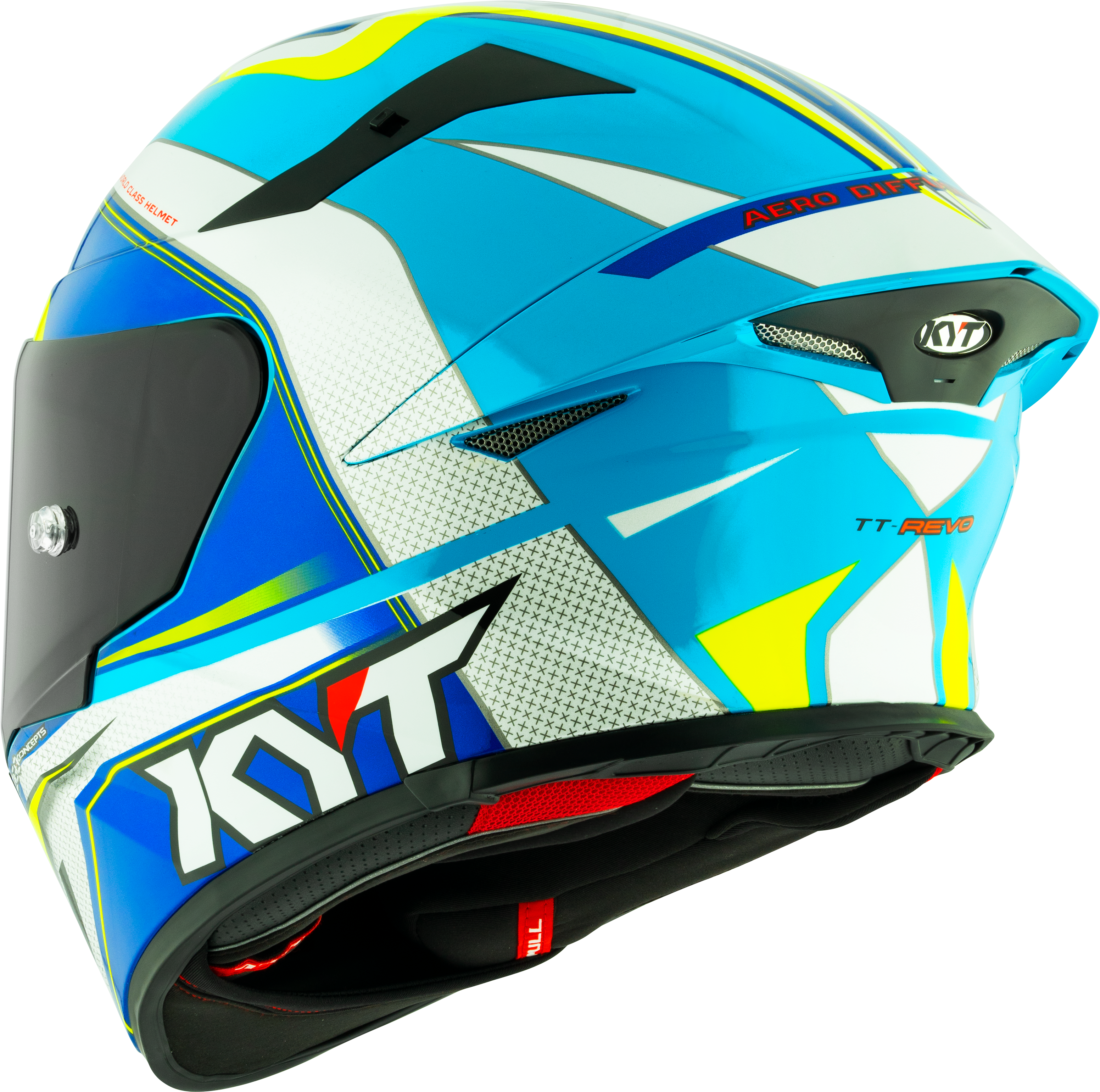 KYT TT-Revo Casque Grand Prix Blanc Bleu Clair Y6TR0004 