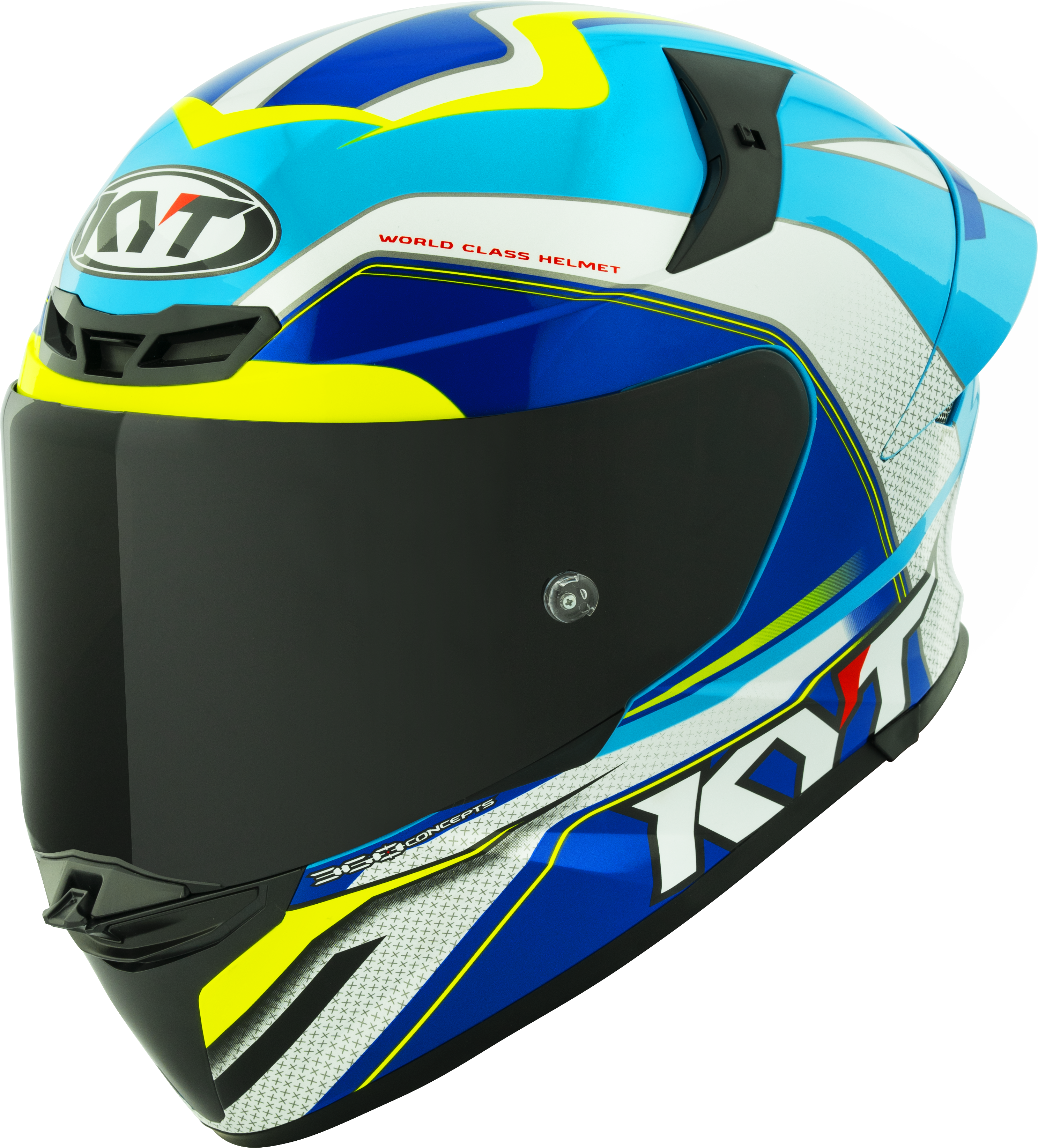 KYT TT-Revo Casque Grand Prix Blanc Bleu Clair Y6TR0004 