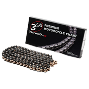 Chaîne EK 520 Z/3D Noir/Or QX2-Ring ouverte avec attache par rivet – 116 - 120 maillons 