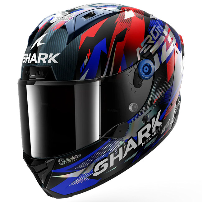 Casque Shark Aeron Helm Johann Zarco Réplica GP de France – Carbone Bleu Chrom 