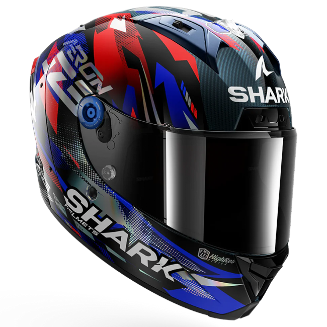 Casque Shark Aeron Helm Johann Zarco Réplica GP de France – Carbone Bleu Chrom 
