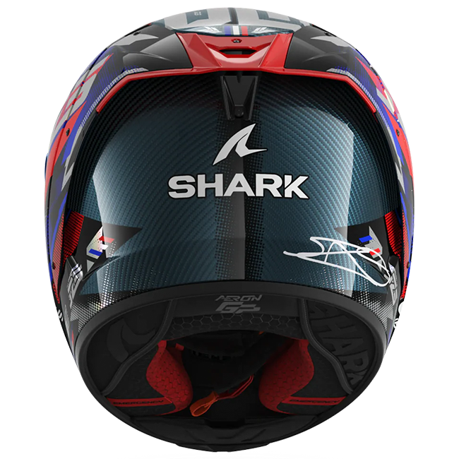 Casque Shark Aeron Helm Johann Zarco Réplica GP de France – Carbone Bleu Chrom 