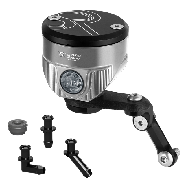 Flüssigkeitsbehälter 30 ml Bonamici Racing VS40 für CFMOTO 675 SR-R – Silber