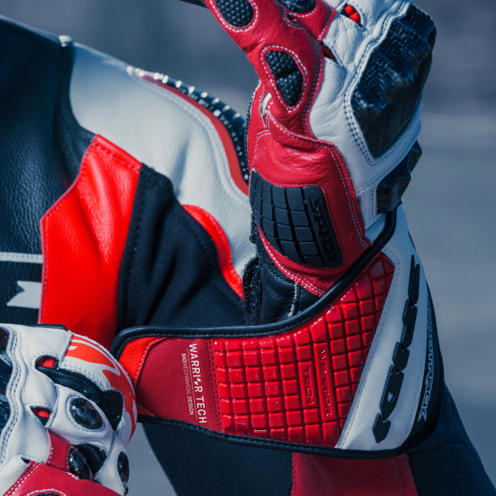 Gants de moto en cuir Spidi Carbo Track Evo Racing | Homme | Rouge | A203014 