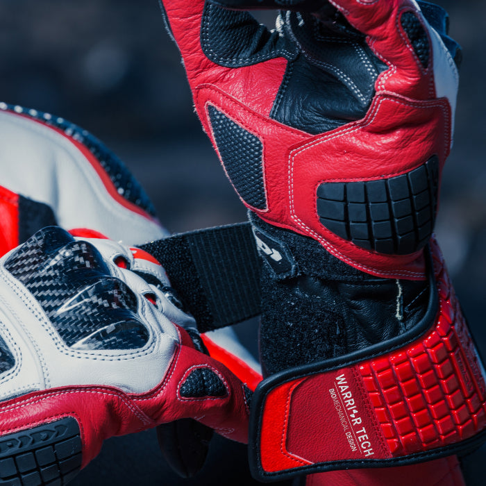 Gants de moto en cuir Spidi Carbo Track Evo Racing | Homme | Rouge | A203014 