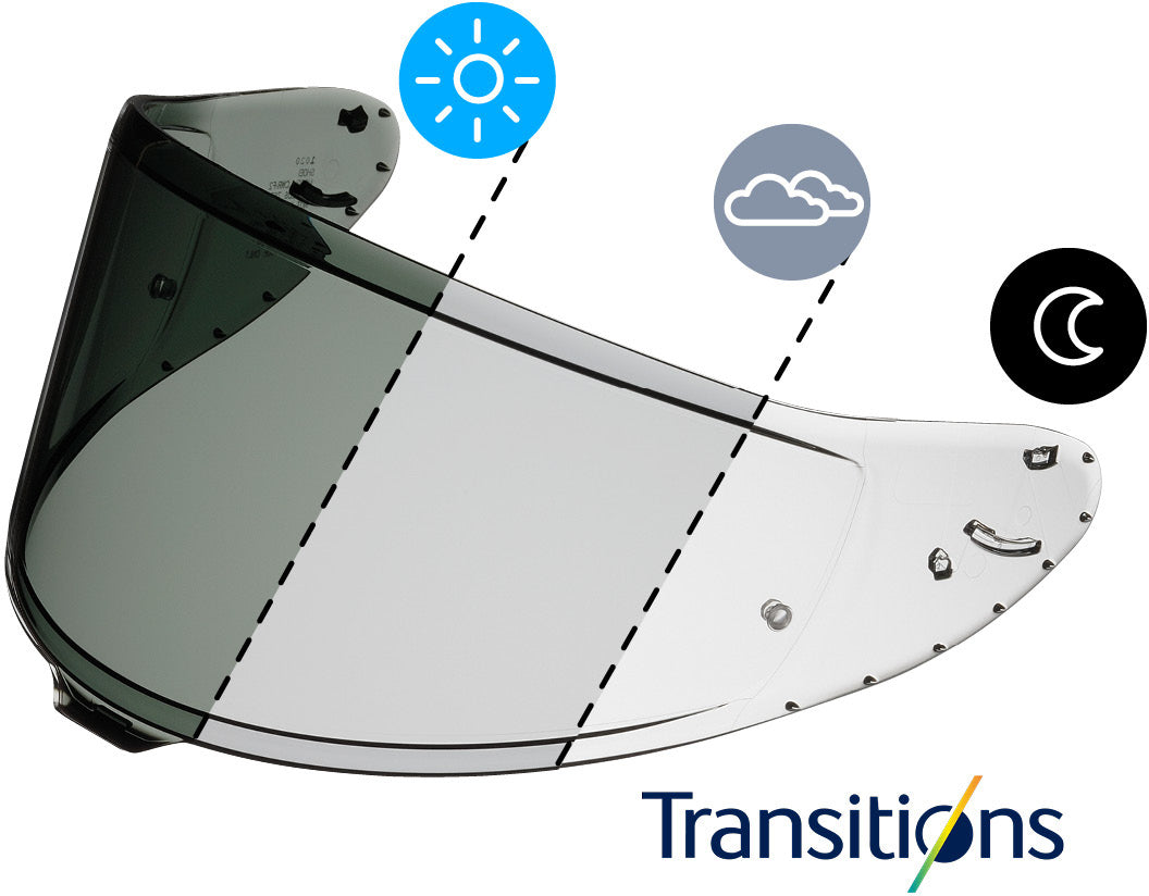 Visière Shoei X-SPR PRO (CWR-F2PN) photochromique auto-teintée adaptative 
