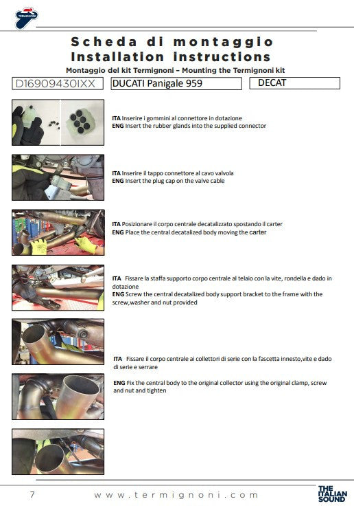 Termignoni Kat-pièce de rechange Ducati Panigale 959 (16-19) D16909430IXX 