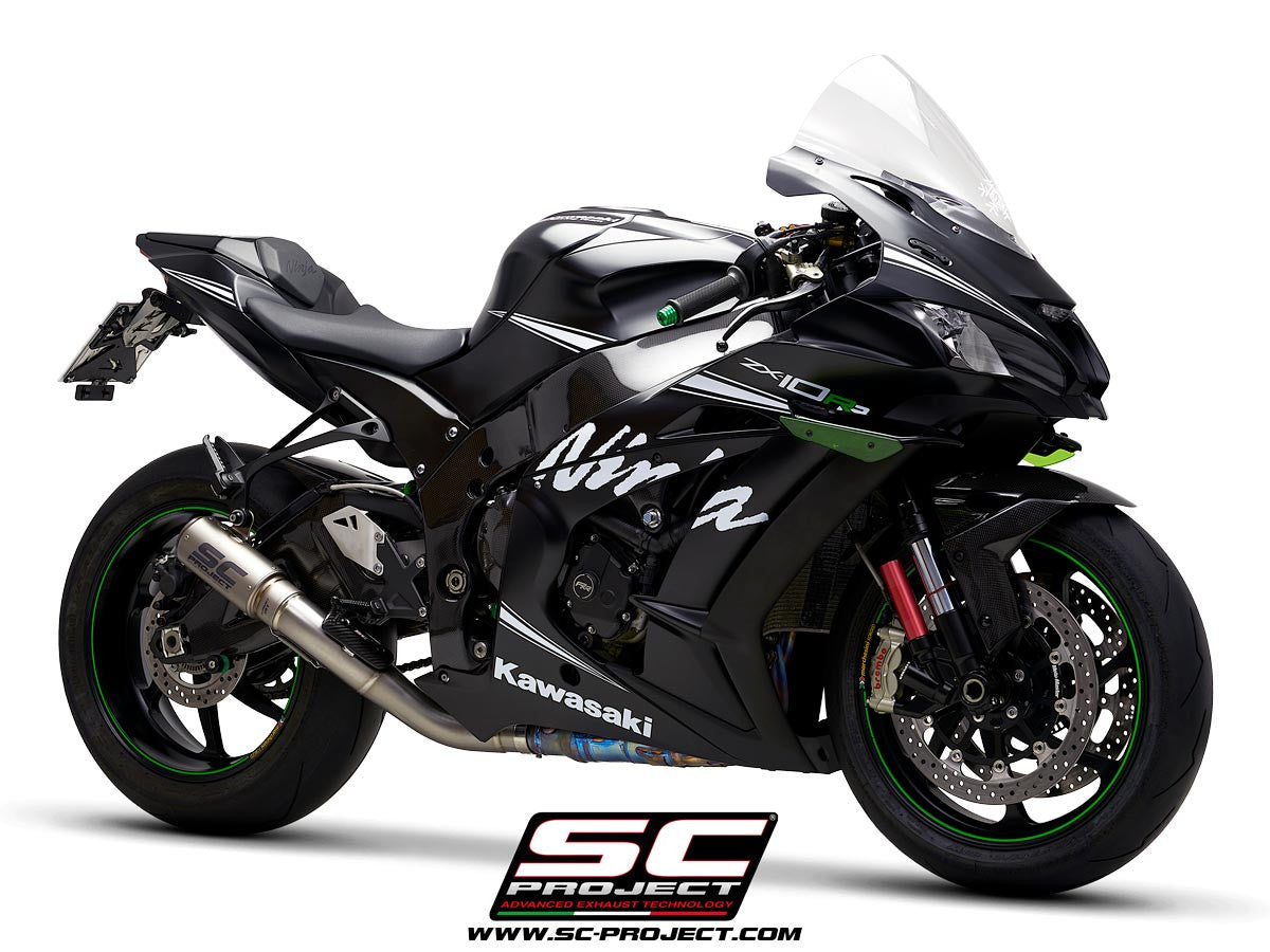 SC-Project Slip-On CR-T + tuyau de remplacement KAT pour Kawasaki ZX-10 R/RR (16-20) K22A-DET36 