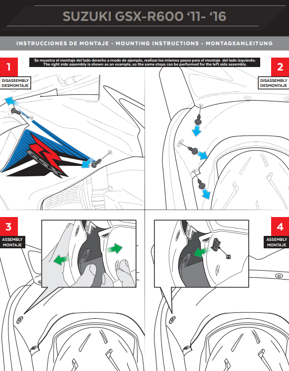Spoiler de Winglets Puig Downforce Suzuki GSX-R 600/750 (11-16) 3163 
