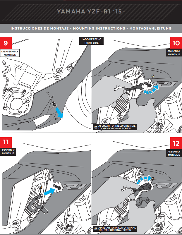 Spoiler Puig Winglets Downforce Yamaha YZF-R1/M RN32 RN49 (15-19) 9766 