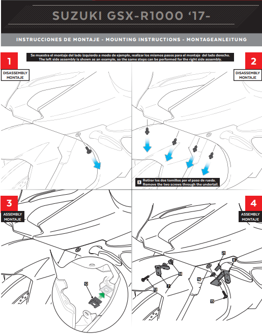 Spoiler Puig Winglets Downforce Suzuki GSX-R 1000 (17-23) 9738 