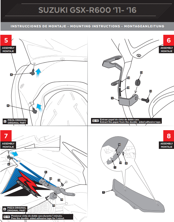 Spoiler de Winglets Puig Downforce Suzuki GSX-R 600/750 (11-16) 3163 