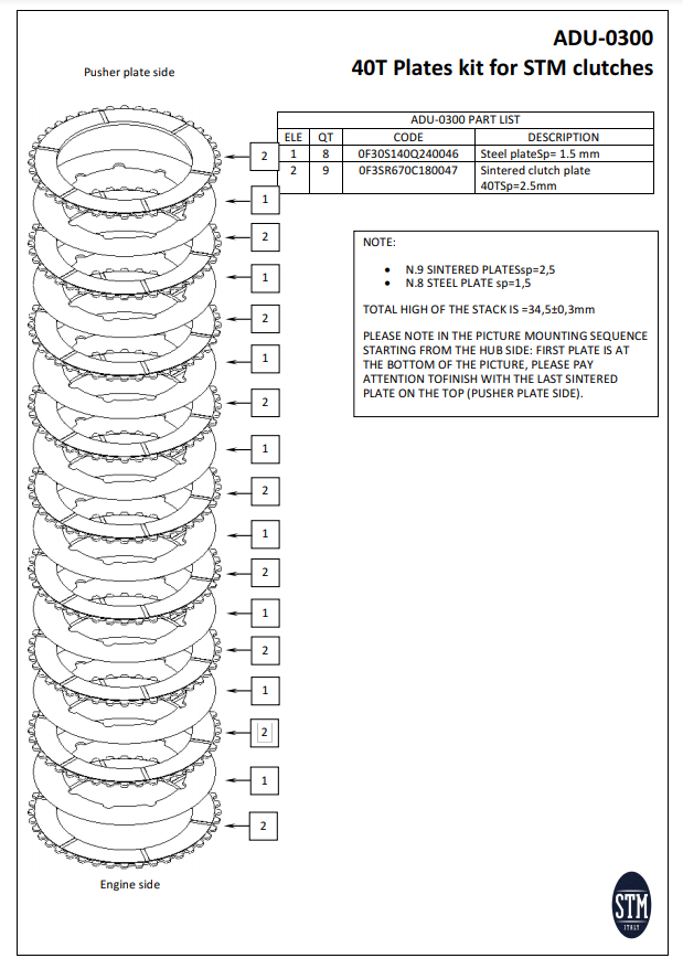 STM EVO GP Embrayage à sec Ducati Panigale 1199/1299 KTT-0500 