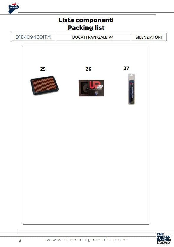 Kit d'échappement Termignoni Slip-On Ducati Panigale V4/S/R (18-24) D18409400ITA 