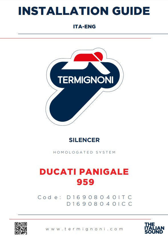 Silencieux Termignoni Slip-On Force Titanium pour Ducati Panigale 959 (16-19) D16908040ITC 