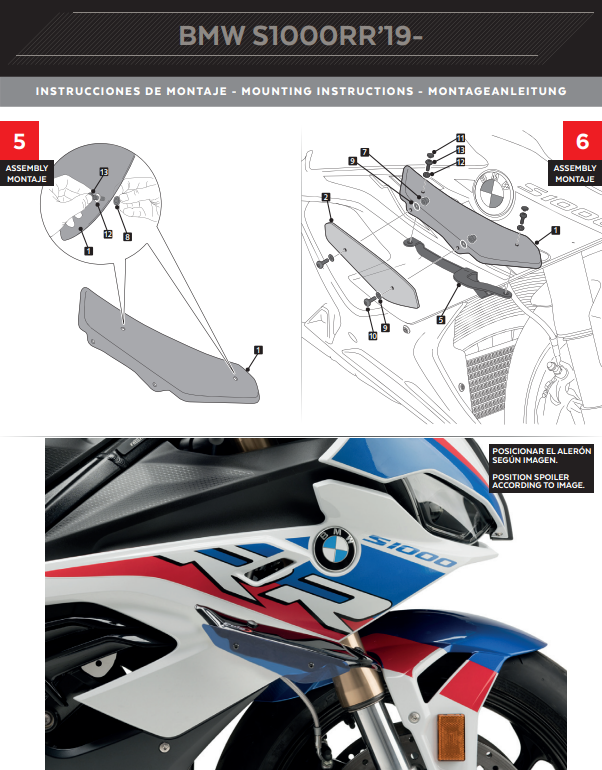 Spoiler de Winglets Puig Downforce BMW S1000RR K67 (19-22) 3636 