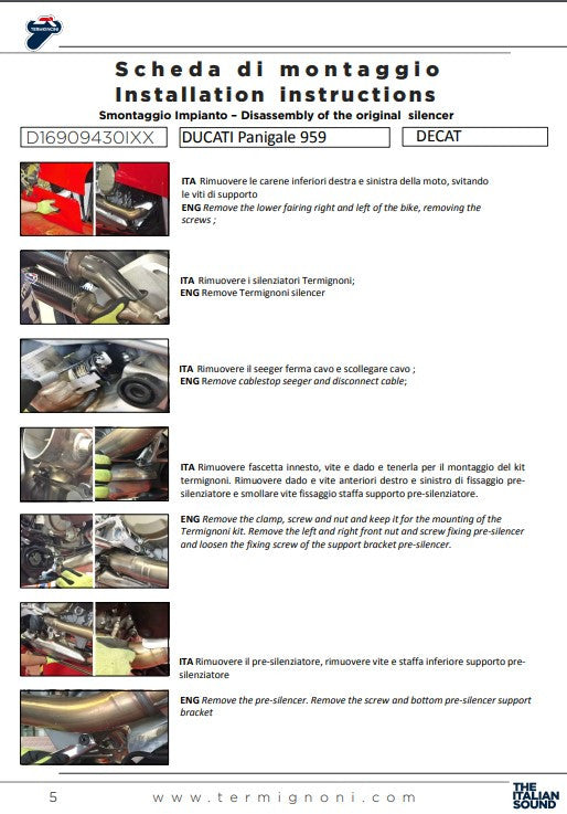 Termignoni Kat-pièce de rechange Ducati Panigale 959 (16-19) D16909430IXX 