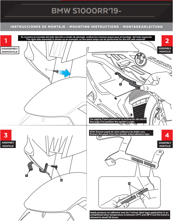 Spoiler de Winglets Puig Downforce BMW S1000RR K67 (19-22) 3636 