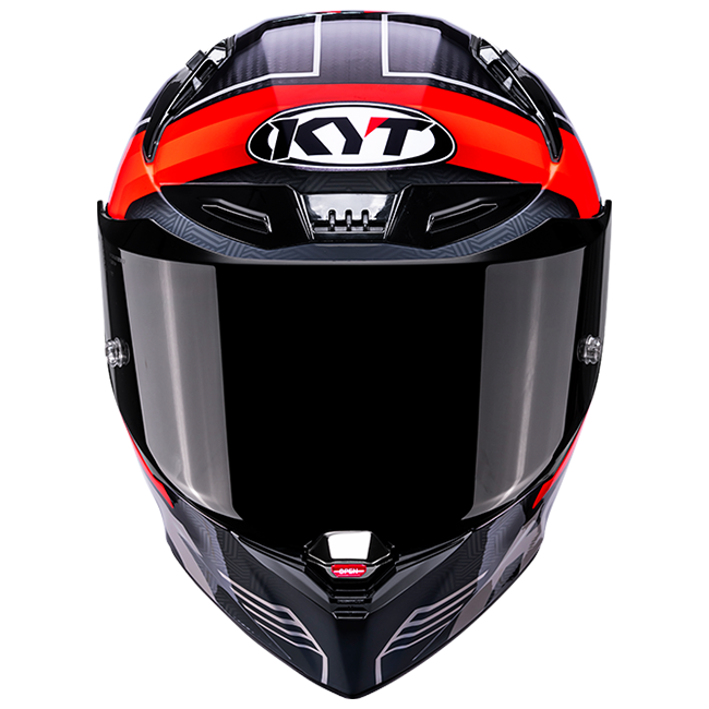 Casque de course KYT R1R en carbone Accelerator Rouge Y6R10003 