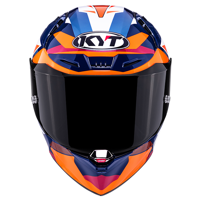 Casque de course KYT R1R Carbon Diamond Bleu / Orange Y6R10006 
