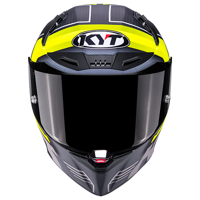 Casque de course KYT R1R en carbone Accelerator Jaune Y6R10010 