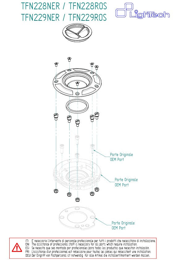 Bouchon de réservoir à vis LighTech Aprilia RSV4/1100 Factory/R/RR/RF (09-26) TFN229 