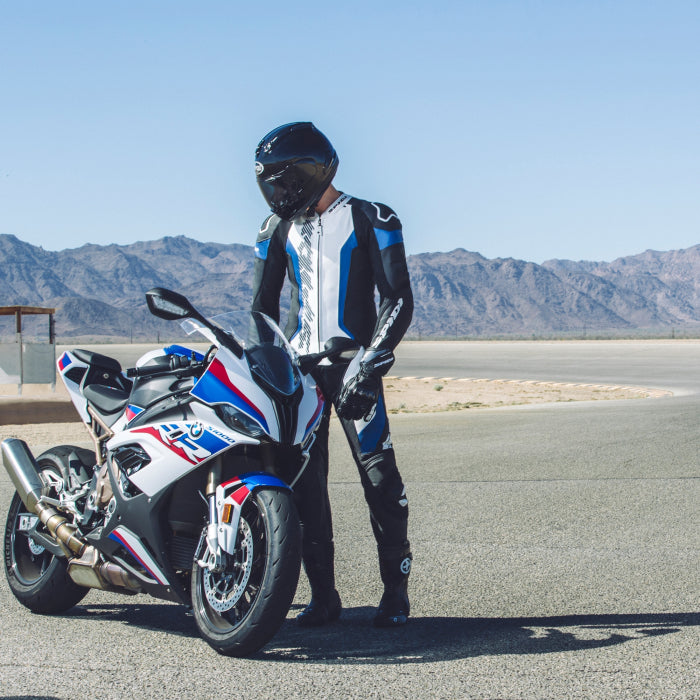 Spidi Laser Pro combinaison une pièce Combinaison en cuir – Combinaison de course perforée | Homme | Noir/Bleu | Y154022 