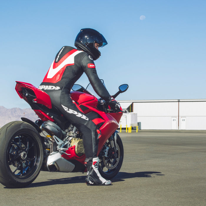 Spidi Laser Pro combinaison une pièce Combinaison en cuir – Combinaison de course perforée | Homme | Rouge | Y154014 