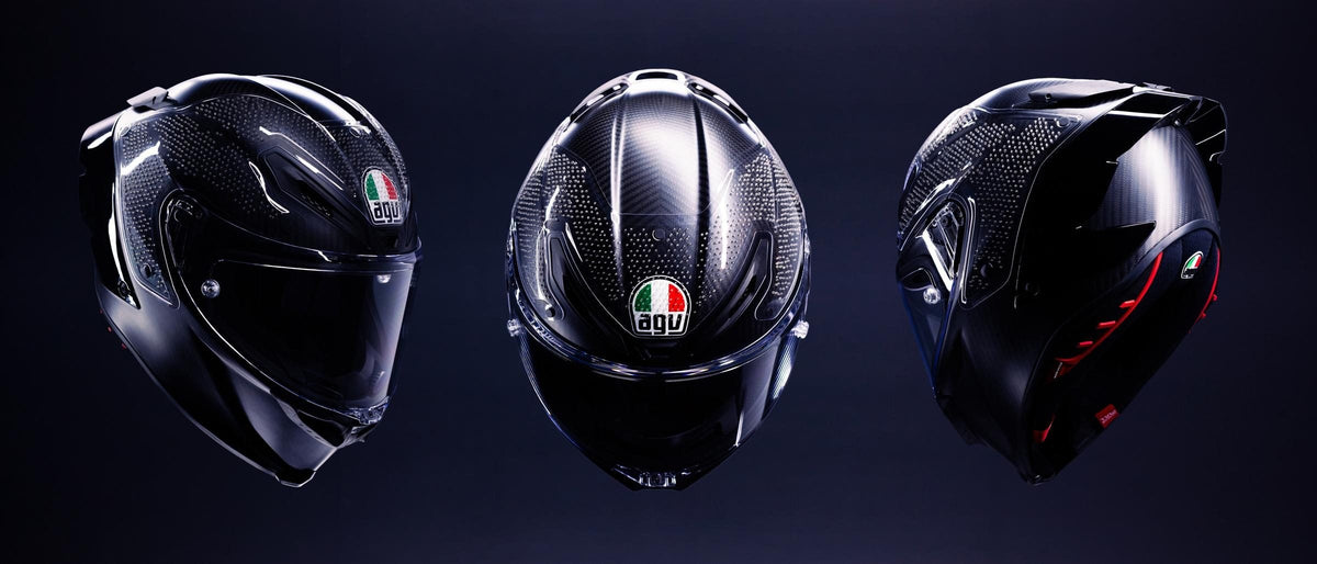 AGV Pista GP R3 Carbon-Rennhelm in drei Ansichten