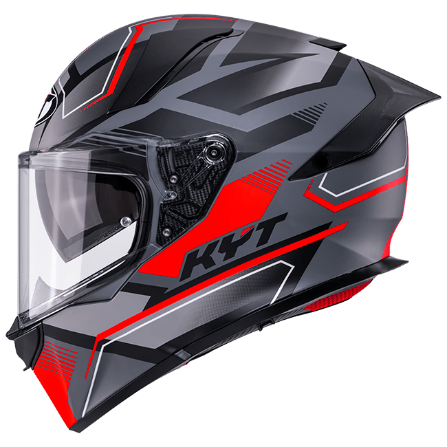 Casque KYT R2R Parsec Mat Gris / Rouge Y6R20023 