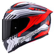 Casque Suomy Track-1 Framework Blanc/Rouge K6T10022 