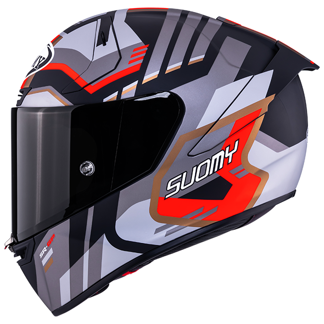 Casque Suomy SR-GP Evo Infrared Mat Gris/Rouge/Noir K6S20025 