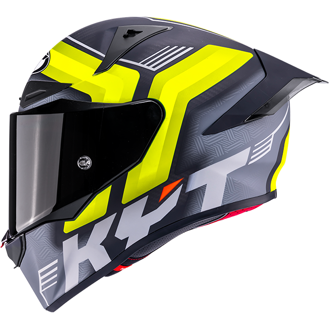 Casque de course KYT R1R en carbone Accelerator Jaune Y6R10010 