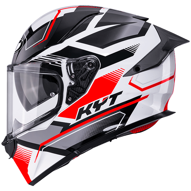 Casque KYT R2R Parsec Blanc/Rouge Y6R20022 