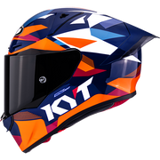 Casque de course KYT R1R Carbon Diamond Bleu / Orange Y6R10006 