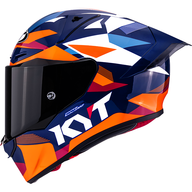 Casque de course KYT R1R Carbon Diamond Bleu / Orange Y6R10006 